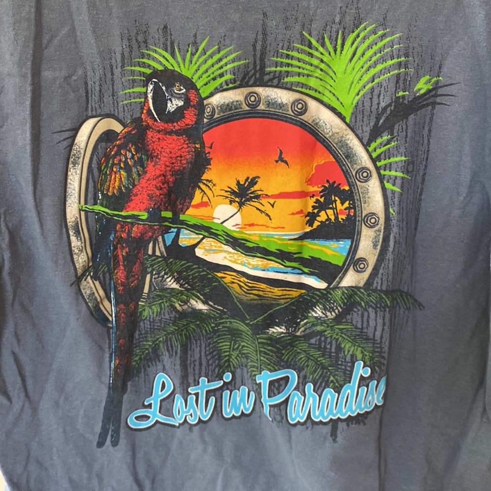 Get “LOST IN PARADISE” heavy 100% cotton, size L, short sleeve t shirt
